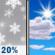 Monday: Slight Chance Snow Showers then Mostly Sunny